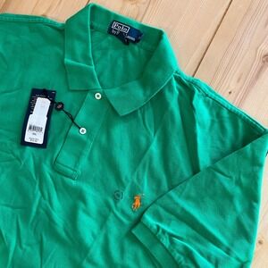 Vtg 90 Polo Ralph Lauren Mens Polo Shirt Green XXL NWT Classic Fit Pony Logo